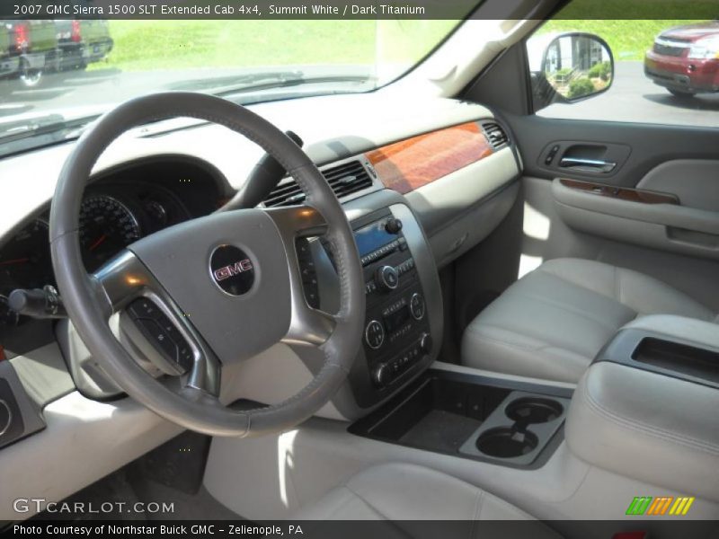 Summit White / Dark Titanium 2007 GMC Sierra 1500 SLT Extended Cab 4x4