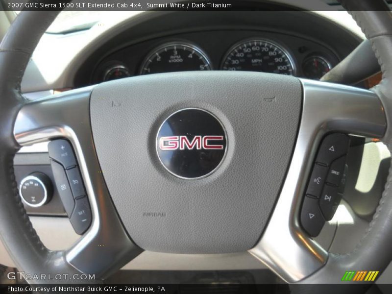 Summit White / Dark Titanium 2007 GMC Sierra 1500 SLT Extended Cab 4x4