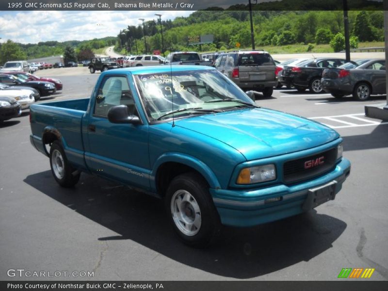 Bahama Blue Metallic / Gray 1995 GMC Sonoma SLS Regular Cab