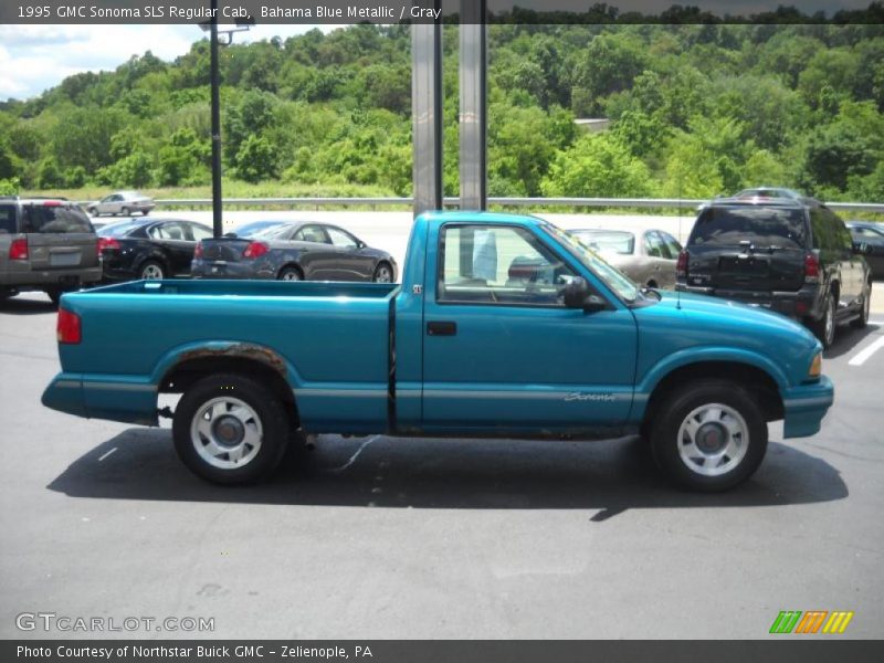 Bahama Blue Metallic / Gray 1995 GMC Sonoma SLS Regular Cab