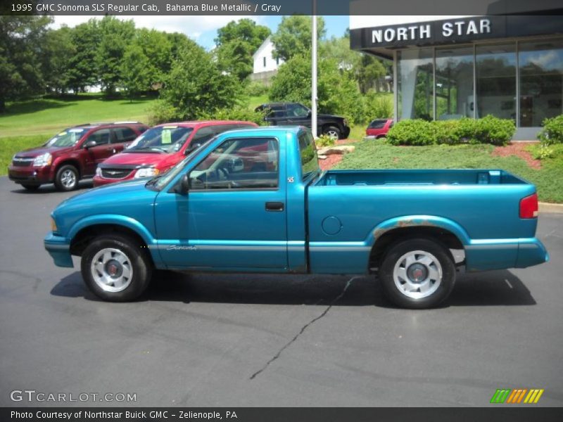 Bahama Blue Metallic / Gray 1995 GMC Sonoma SLS Regular Cab