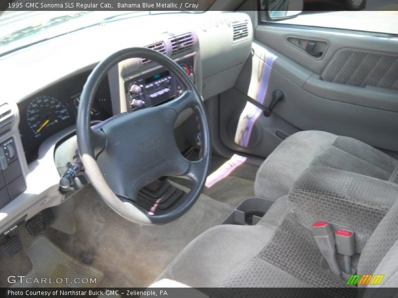 Bahama Blue Metallic / Gray 1995 GMC Sonoma SLS Regular Cab