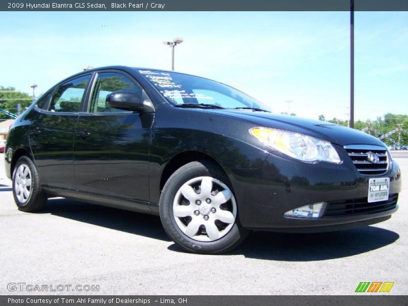 Black Pearl / Gray 2009 Hyundai Elantra GLS Sedan