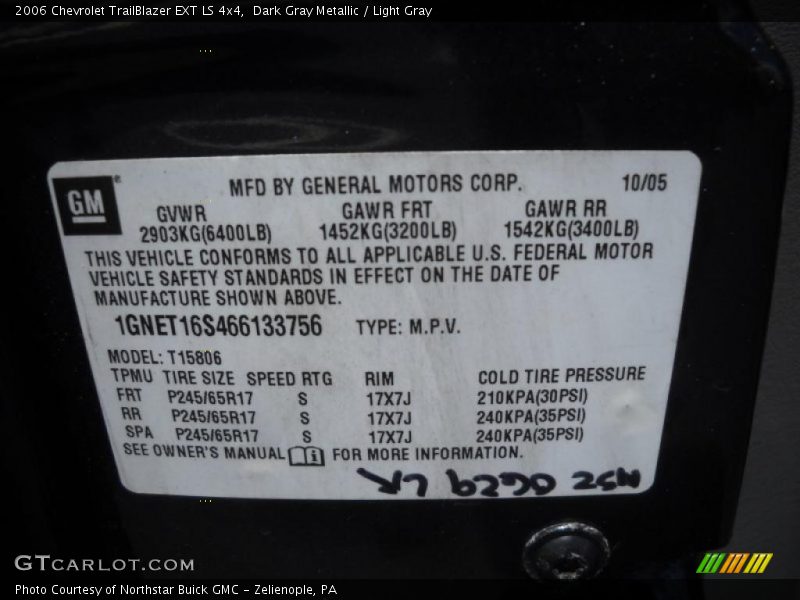 Dark Gray Metallic / Light Gray 2006 Chevrolet TrailBlazer EXT LS 4x4