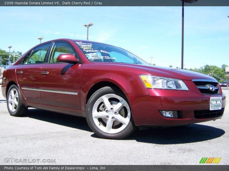 Dark Cherry Red / Gray 2008 Hyundai Sonata Limited V6