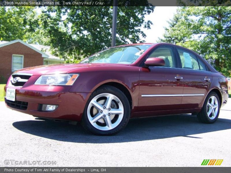 Dark Cherry Red / Gray 2008 Hyundai Sonata Limited V6