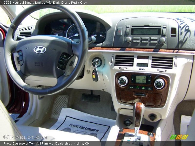 Dark Cherry Red / Gray 2008 Hyundai Sonata Limited V6