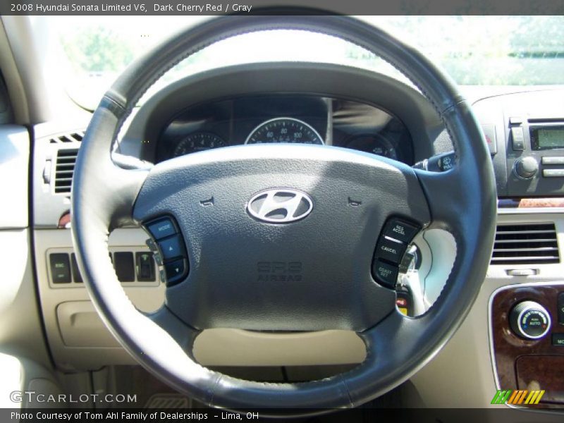 Dark Cherry Red / Gray 2008 Hyundai Sonata Limited V6