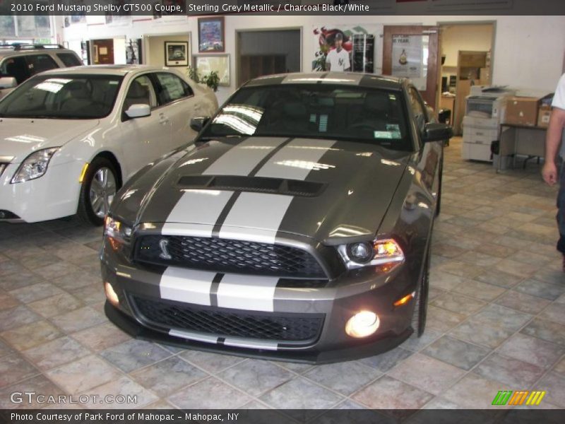 Sterling Grey Metallic / Charcoal Black/White 2010 Ford Mustang Shelby GT500 Coupe