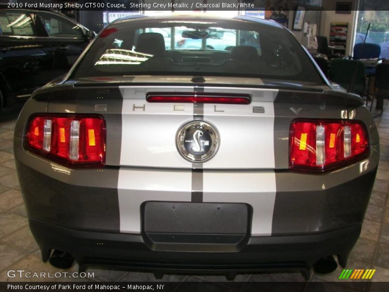 Sterling Grey Metallic / Charcoal Black/White 2010 Ford Mustang Shelby GT500 Coupe