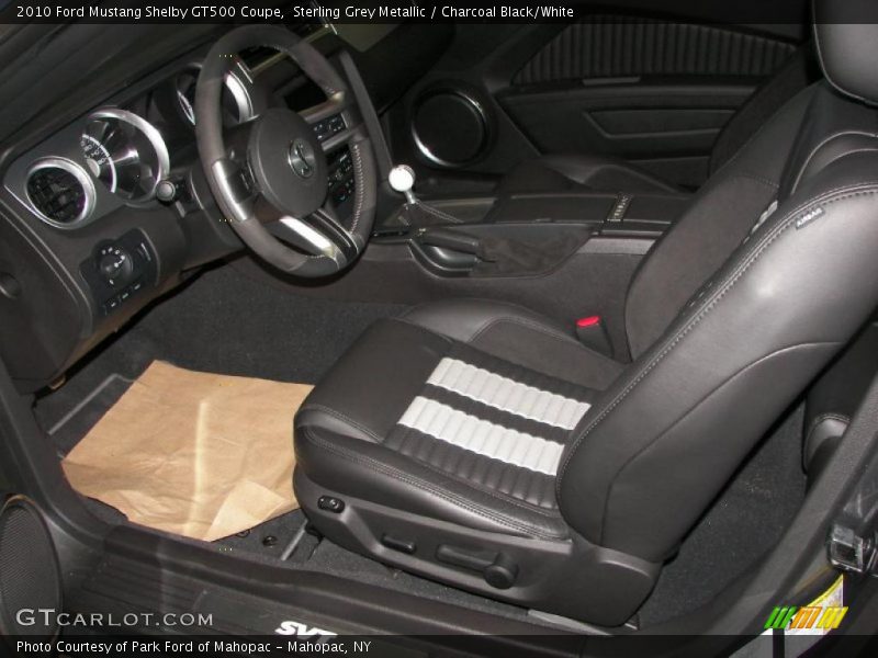 Sterling Grey Metallic / Charcoal Black/White 2010 Ford Mustang Shelby GT500 Coupe