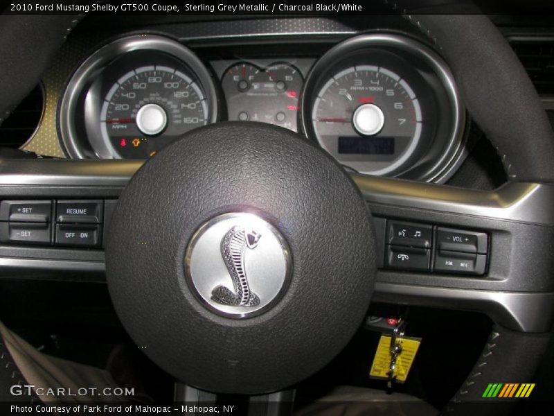Sterling Grey Metallic / Charcoal Black/White 2010 Ford Mustang Shelby GT500 Coupe