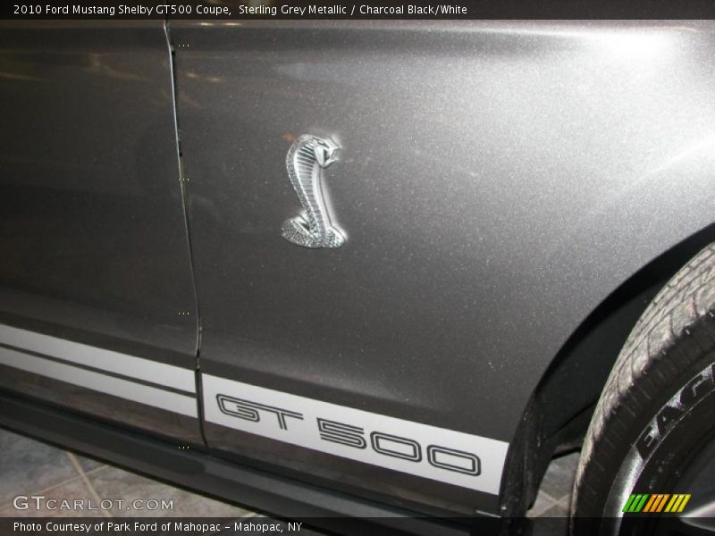 Sterling Grey Metallic / Charcoal Black/White 2010 Ford Mustang Shelby GT500 Coupe