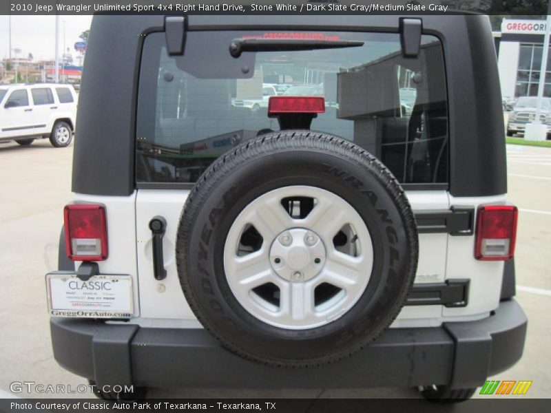Stone White / Dark Slate Gray/Medium Slate Gray 2010 Jeep Wrangler Unlimited Sport 4x4 Right Hand Drive