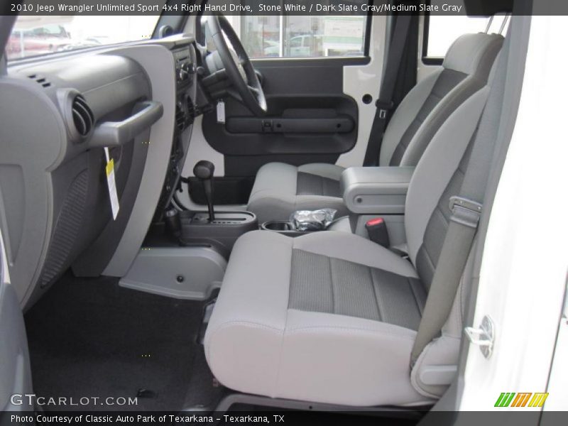 Stone White / Dark Slate Gray/Medium Slate Gray 2010 Jeep Wrangler Unlimited Sport 4x4 Right Hand Drive
