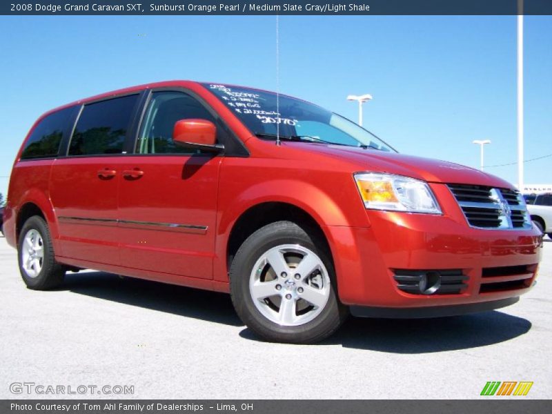 Sunburst Orange Pearl / Medium Slate Gray/Light Shale 2008 Dodge Grand Caravan SXT