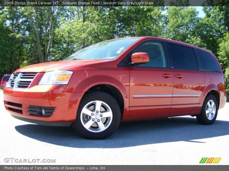 Sunburst Orange Pearl / Medium Slate Gray/Light Shale 2008 Dodge Grand Caravan SXT