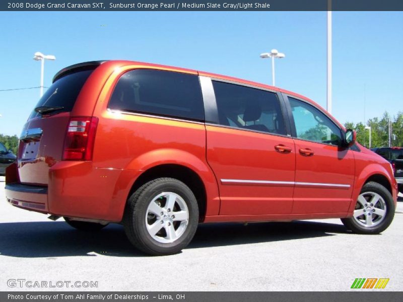 Sunburst Orange Pearl / Medium Slate Gray/Light Shale 2008 Dodge Grand Caravan SXT