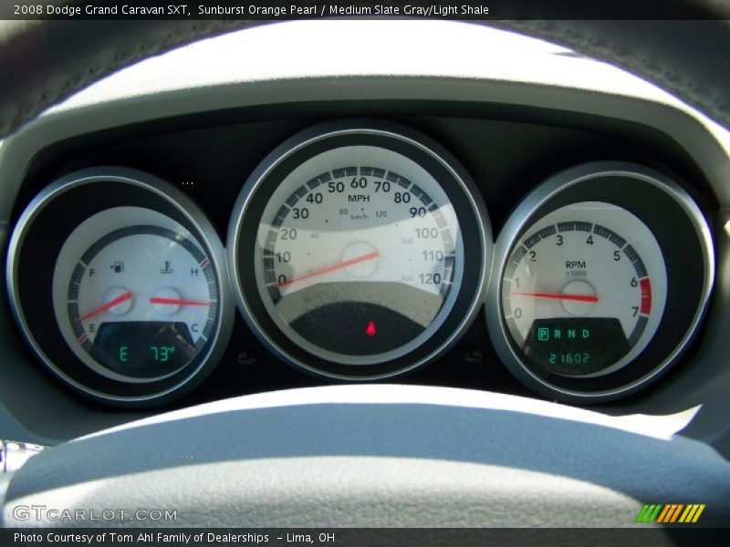 Sunburst Orange Pearl / Medium Slate Gray/Light Shale 2008 Dodge Grand Caravan SXT