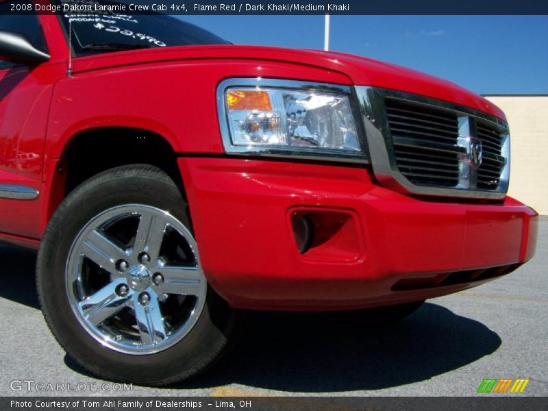 Flame Red / Dark Khaki/Medium Khaki 2008 Dodge Dakota Laramie Crew Cab 4x4