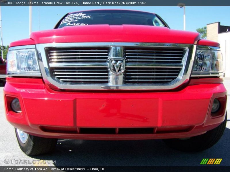 Flame Red / Dark Khaki/Medium Khaki 2008 Dodge Dakota Laramie Crew Cab 4x4