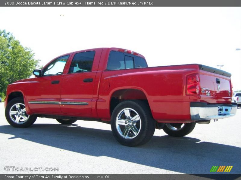Flame Red / Dark Khaki/Medium Khaki 2008 Dodge Dakota Laramie Crew Cab 4x4