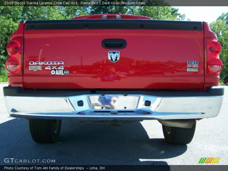 Flame Red / Dark Khaki/Medium Khaki 2008 Dodge Dakota Laramie Crew Cab 4x4