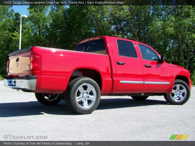 Flame Red / Dark Khaki/Medium Khaki 2008 Dodge Dakota Laramie Crew Cab 4x4