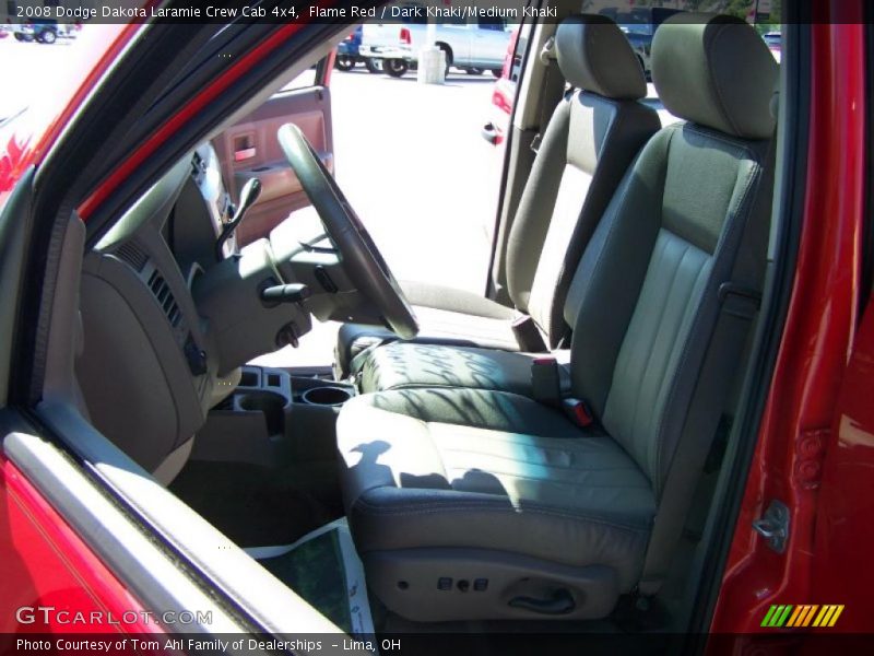 Flame Red / Dark Khaki/Medium Khaki 2008 Dodge Dakota Laramie Crew Cab 4x4