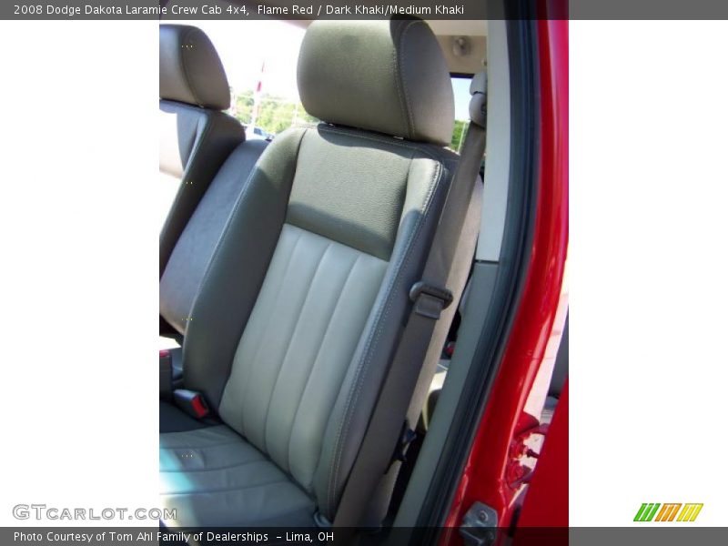 Flame Red / Dark Khaki/Medium Khaki 2008 Dodge Dakota Laramie Crew Cab 4x4