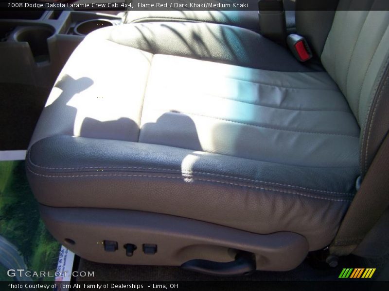 Flame Red / Dark Khaki/Medium Khaki 2008 Dodge Dakota Laramie Crew Cab 4x4
