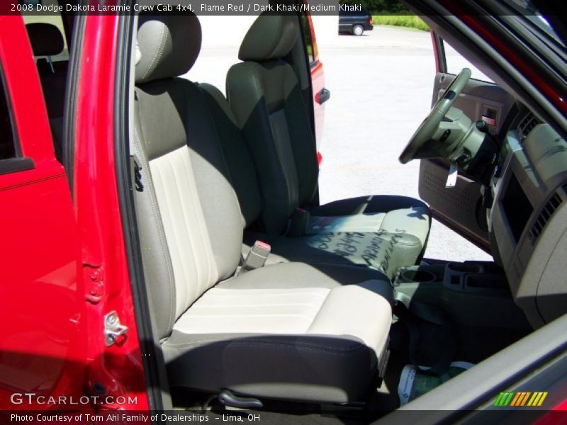 Flame Red / Dark Khaki/Medium Khaki 2008 Dodge Dakota Laramie Crew Cab 4x4