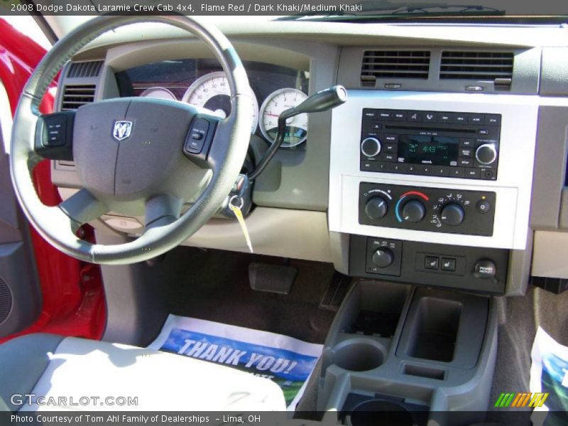 Flame Red / Dark Khaki/Medium Khaki 2008 Dodge Dakota Laramie Crew Cab 4x4