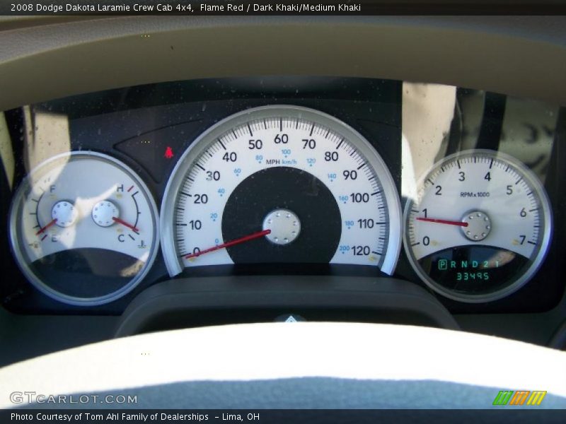 Flame Red / Dark Khaki/Medium Khaki 2008 Dodge Dakota Laramie Crew Cab 4x4