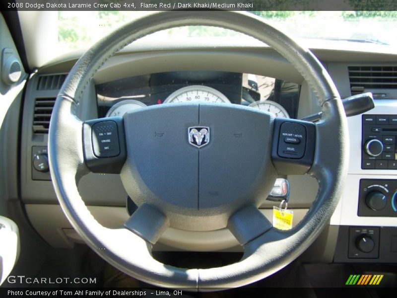 Flame Red / Dark Khaki/Medium Khaki 2008 Dodge Dakota Laramie Crew Cab 4x4