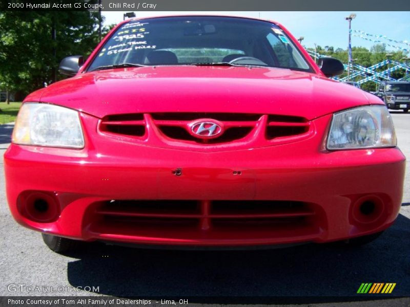 Chili Red / Gray 2000 Hyundai Accent GS Coupe