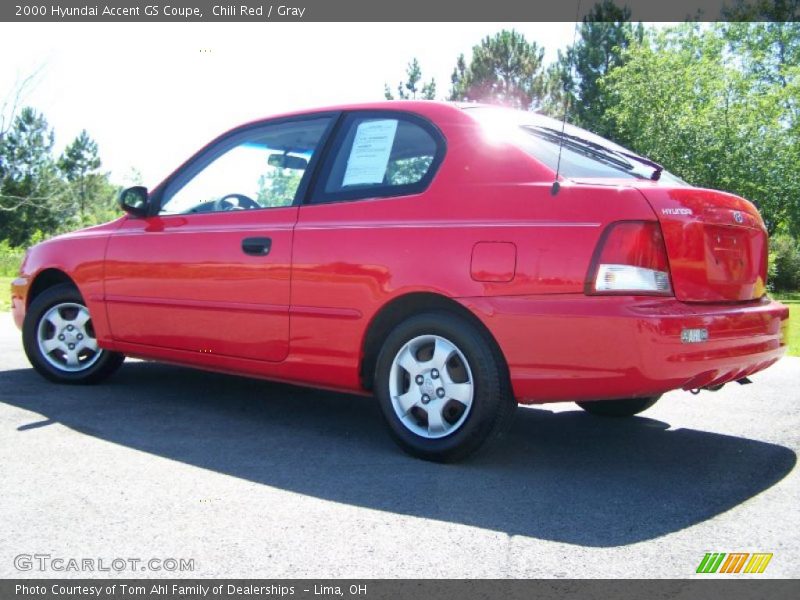 Chili Red / Gray 2000 Hyundai Accent GS Coupe