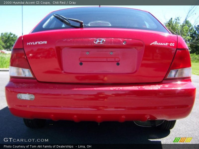 Chili Red / Gray 2000 Hyundai Accent GS Coupe