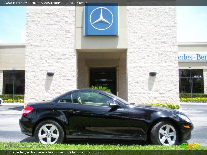 Black / Beige 2008 Mercedes-Benz SLK 280 Roadster