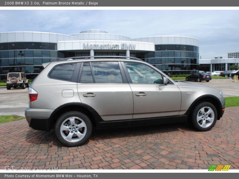 Platinum Bronze Metallic / Beige 2008 BMW X3 3.0si