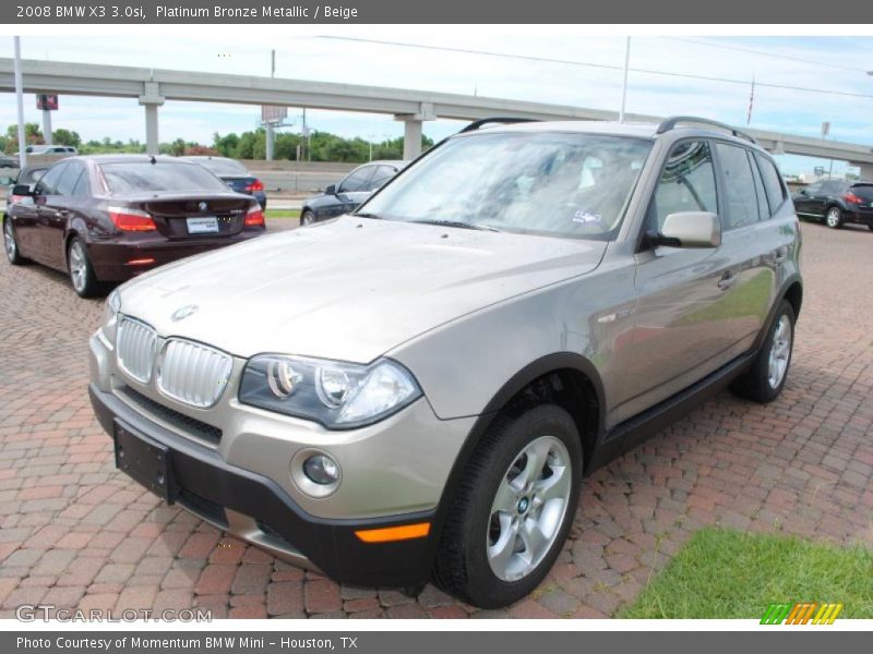Platinum Bronze Metallic / Beige 2008 BMW X3 3.0si