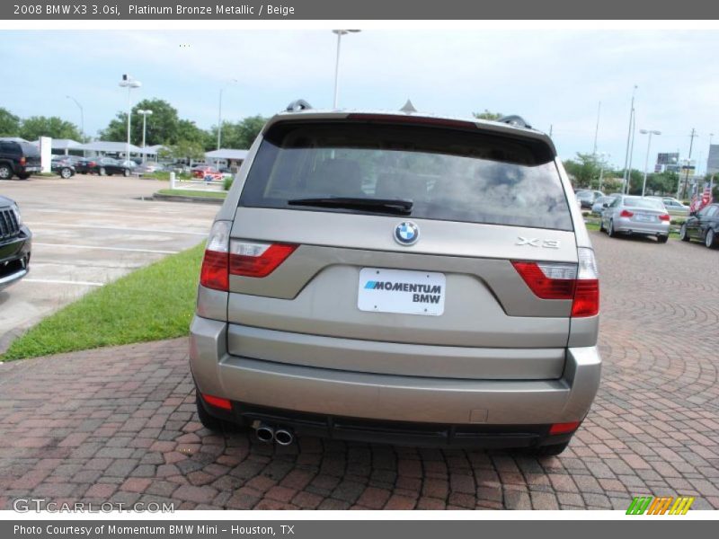 Platinum Bronze Metallic / Beige 2008 BMW X3 3.0si