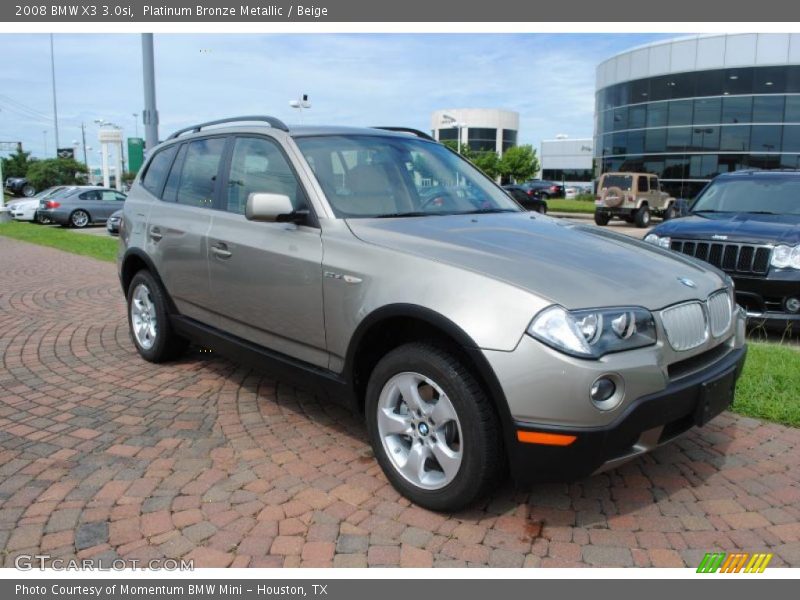 Platinum Bronze Metallic / Beige 2008 BMW X3 3.0si