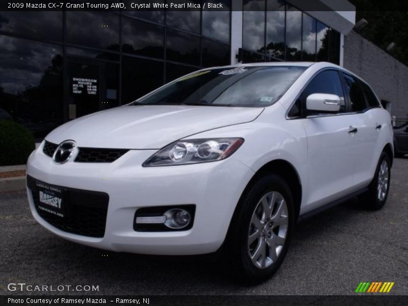 Crystal White Pearl Mica / Black 2009 Mazda CX-7 Grand Touring AWD