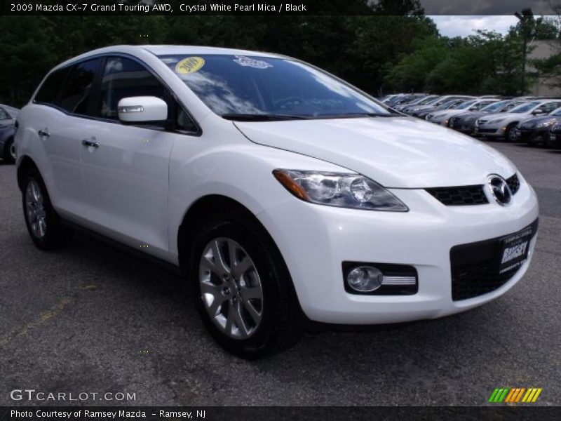Crystal White Pearl Mica / Black 2009 Mazda CX-7 Grand Touring AWD