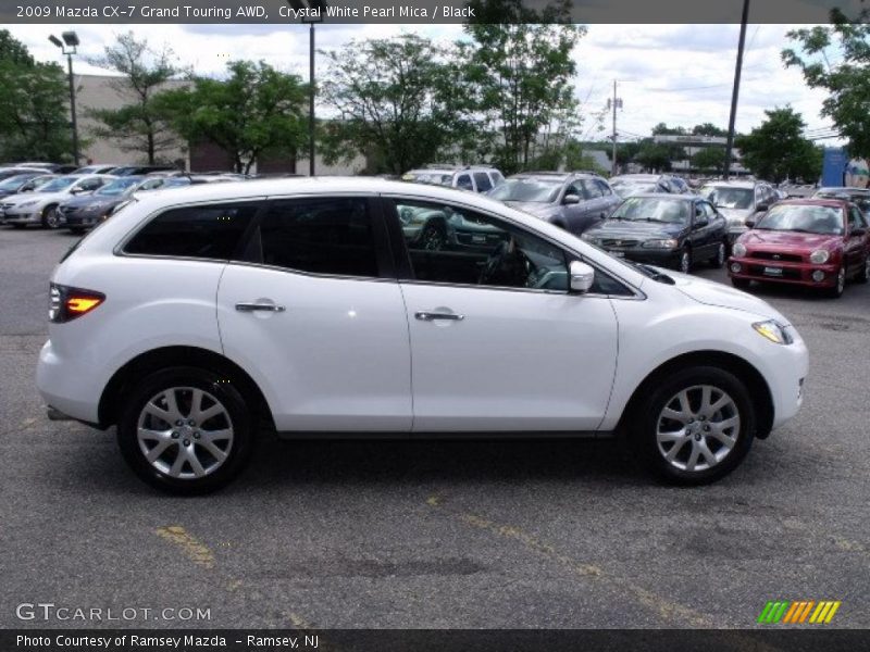 Crystal White Pearl Mica / Black 2009 Mazda CX-7 Grand Touring AWD