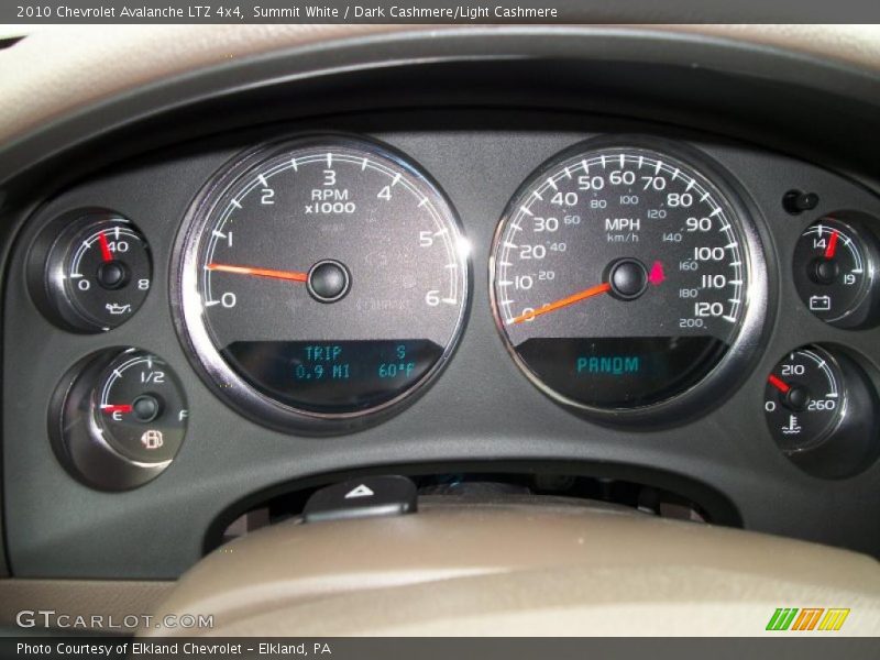 Summit White / Dark Cashmere/Light Cashmere 2010 Chevrolet Avalanche LTZ 4x4
