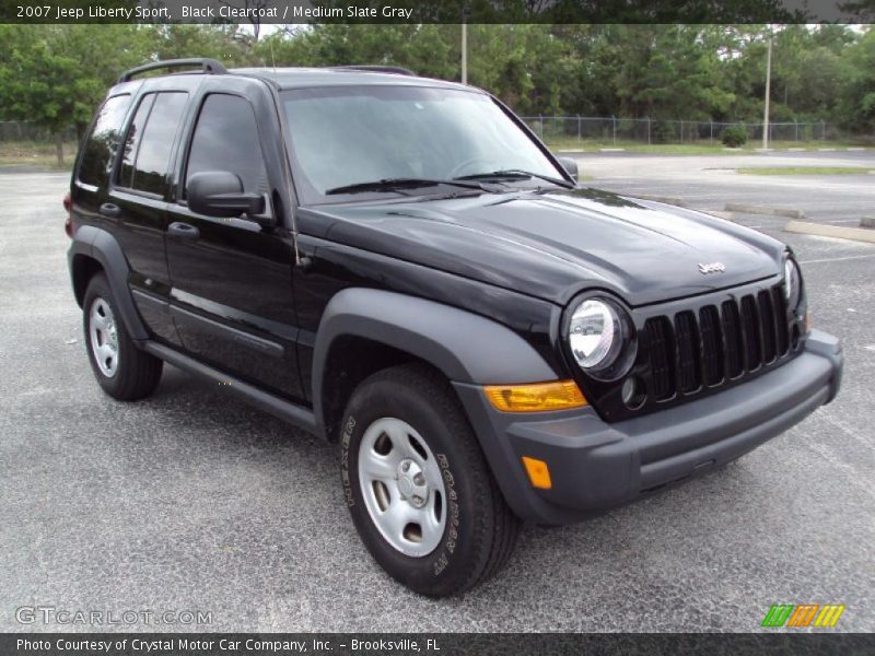Black Clearcoat / Medium Slate Gray 2007 Jeep Liberty Sport