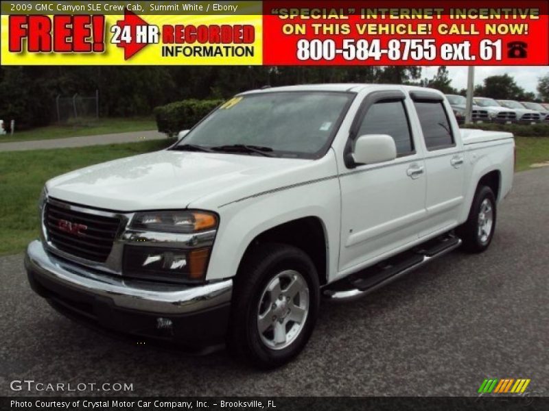 Summit White / Ebony 2009 GMC Canyon SLE Crew Cab