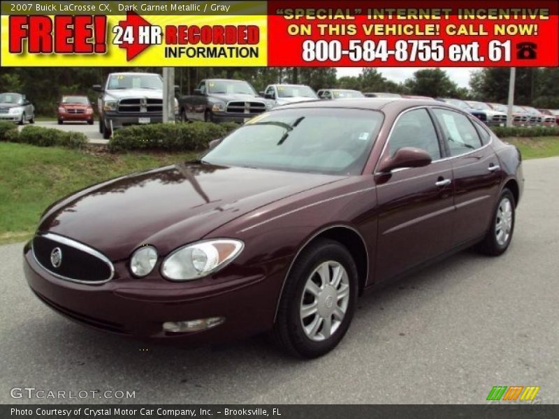 Dark Garnet Metallic / Gray 2007 Buick LaCrosse CX